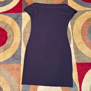 Tomas Maier Navy Blue Studded Boatneck Cap Sleeve Mini Dress Women’s Size 8